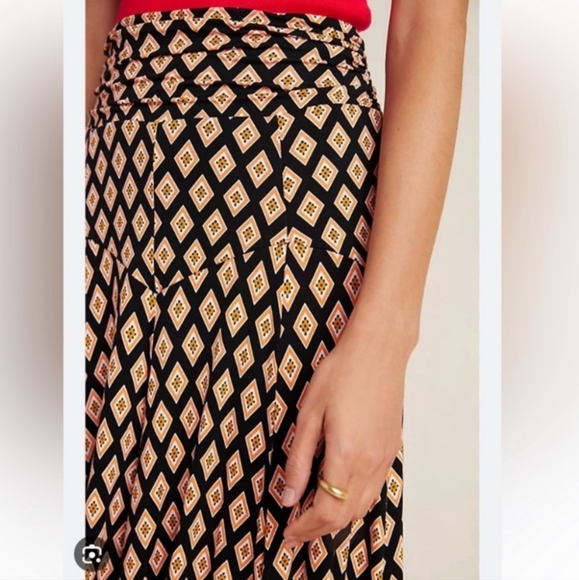 Anthropologie Maeve Diamond Print Maxi Skirt Size Medium - Picture 3 of 10